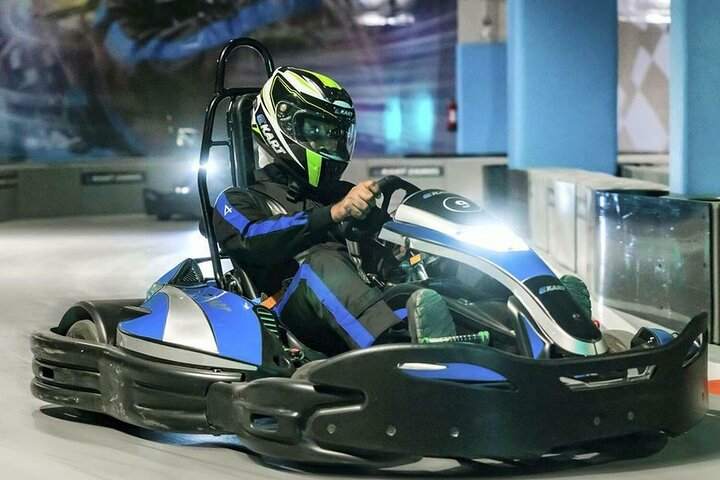 Experience high-speed excitement at Ekart Dubai Mall where the indoor go-karting track challenges racers of all skill levels amid the stunning surroundings of one of Dubai's premier shopping destinations.